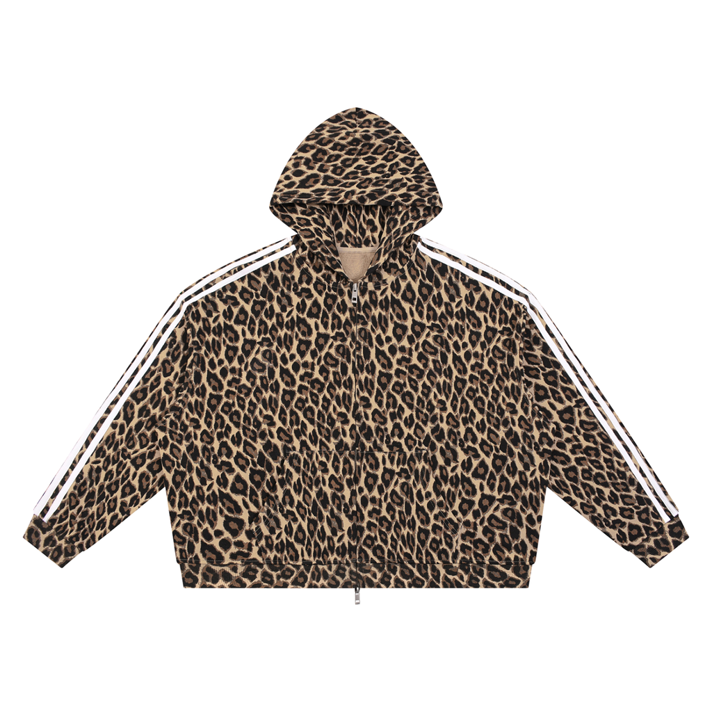 Unisex Leopard Full Zip Hoodie